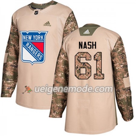 Herren Eishockey New York Rangers Trikot Rick Nash 61 Adidas 2017-2018 Camo Veterans Day Practice Authentic